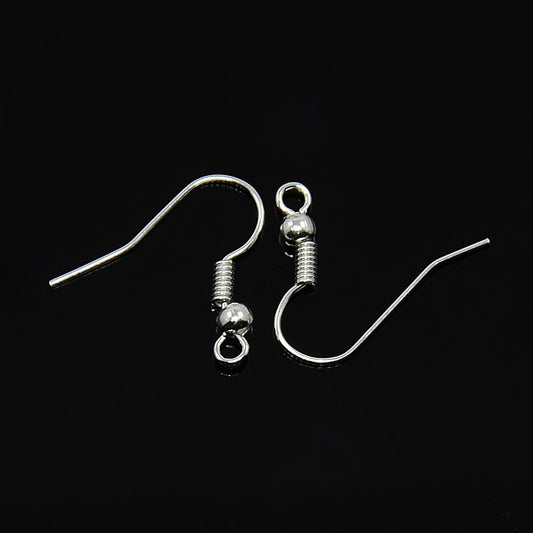 Silver Tone Earring Hooks - 18 mm - Cadmium, Nickel & Lead Free - Pack of 240