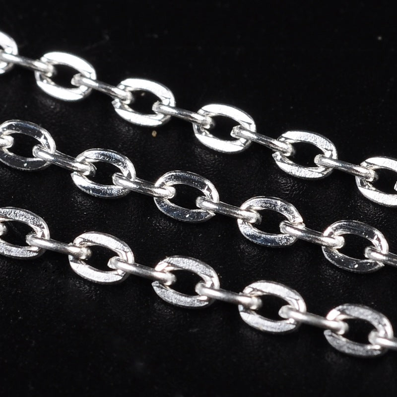Iron Cross Chain - Silver - 3x2x0.5 mm - 10 Metre Reel