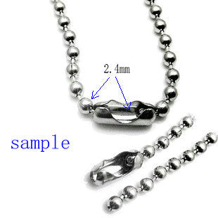 Stainless Steel Ball Chain Connector to Fit 2.4 mm Chain - Pack of 100