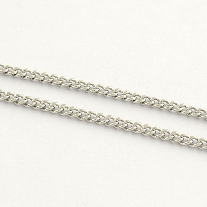 Stainless Steel Curb Chain Link Size 1.8x1.2x0.4 mm - 1 Metre