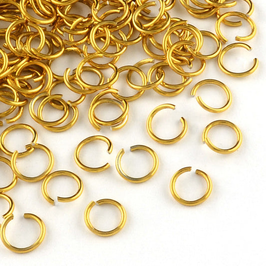 Aluminium Jump Rings 6mm x 0.8mm - Gold - Pack of 2000