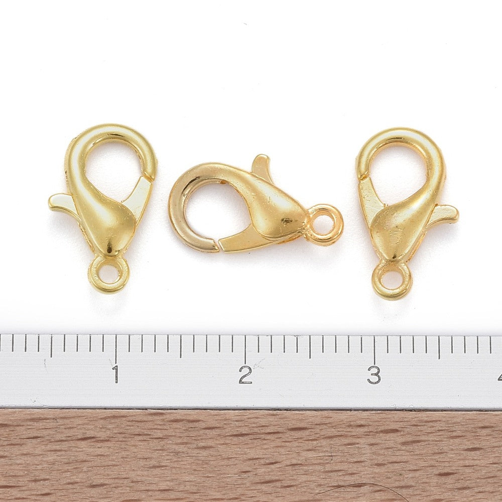 Golden Lobster Clasp 14 x 8 mm - Pack of 100