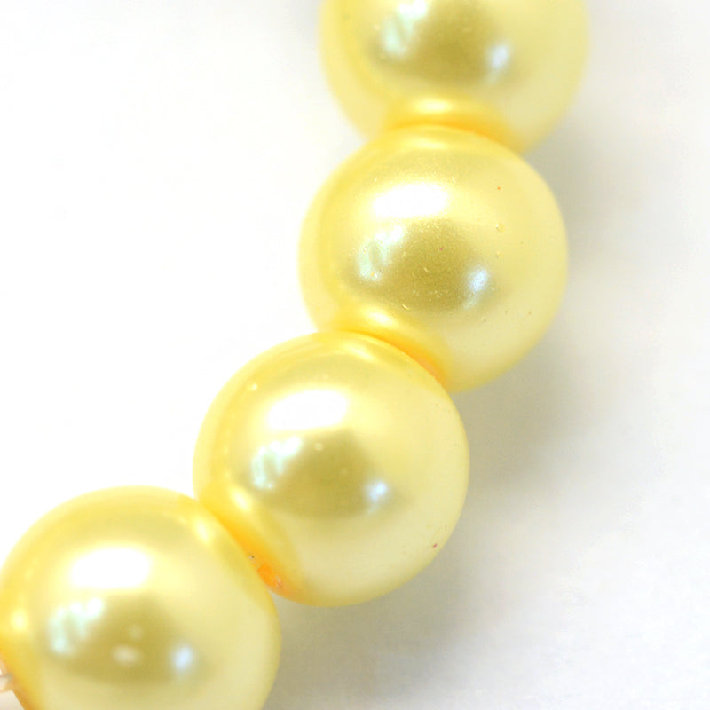 Glass Pearl Beads 6mm (1.0mm Hole) Champagne - One Strand of Approx 145 Beads