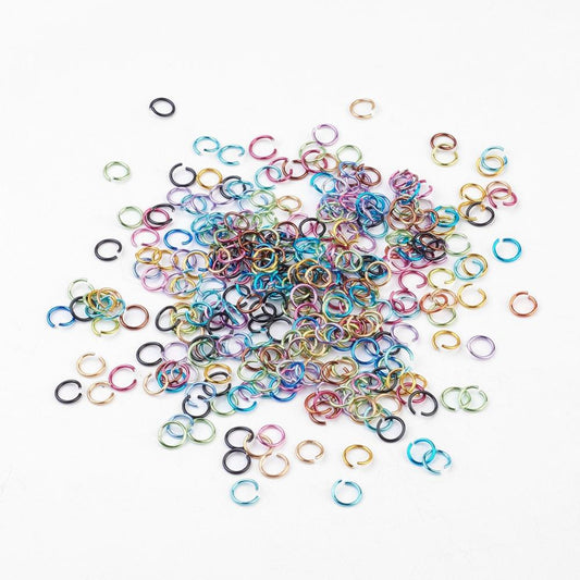 Aluminium Jump Rings 6mm x 0.8mm - Assorted - Pack of 200