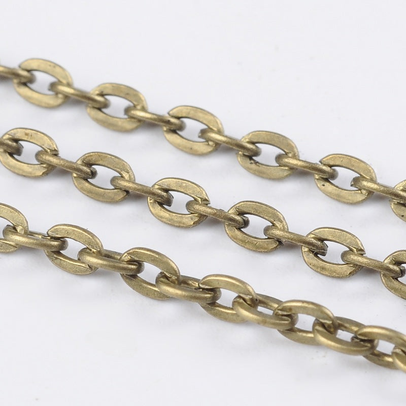 Iron Cross Chain - Antique Bronze - 3x2x0.5 mm - 10 Metre Reel