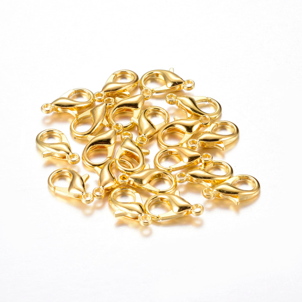 Golden Lobster Clasp 10 x 6 mm - Pack of 100