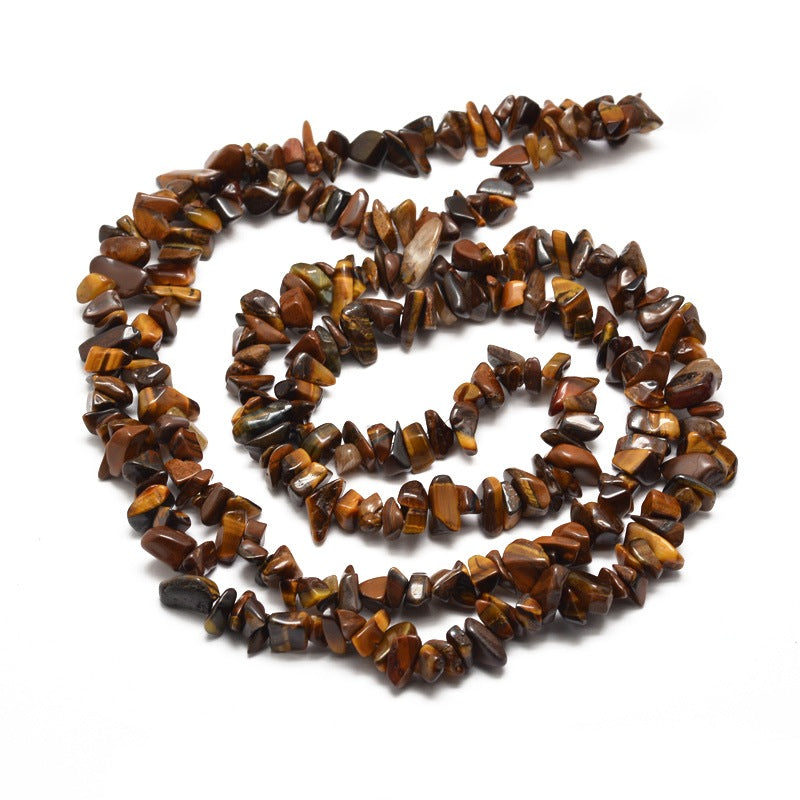 Natural Tiger Eye Chip Beads 5-8mm Wide - 32" Strand