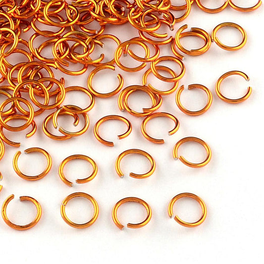 Aluminium Jump Rings 10mm x 1.0mm - Orange - Pack of 800